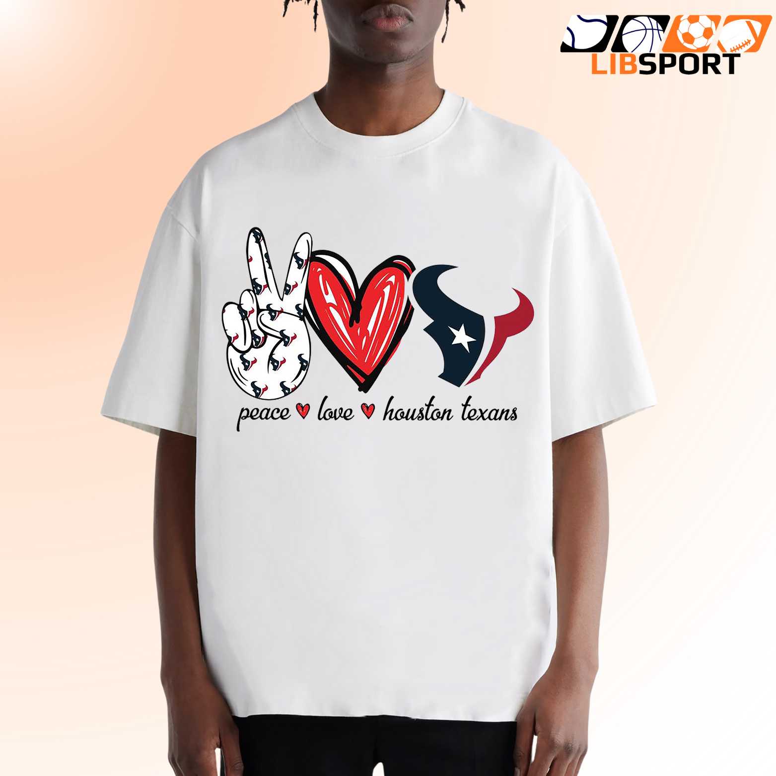 Peace Love Houston Texans T Shirt, Unisex Football Fan Tee, Nfl Game Day Shirt